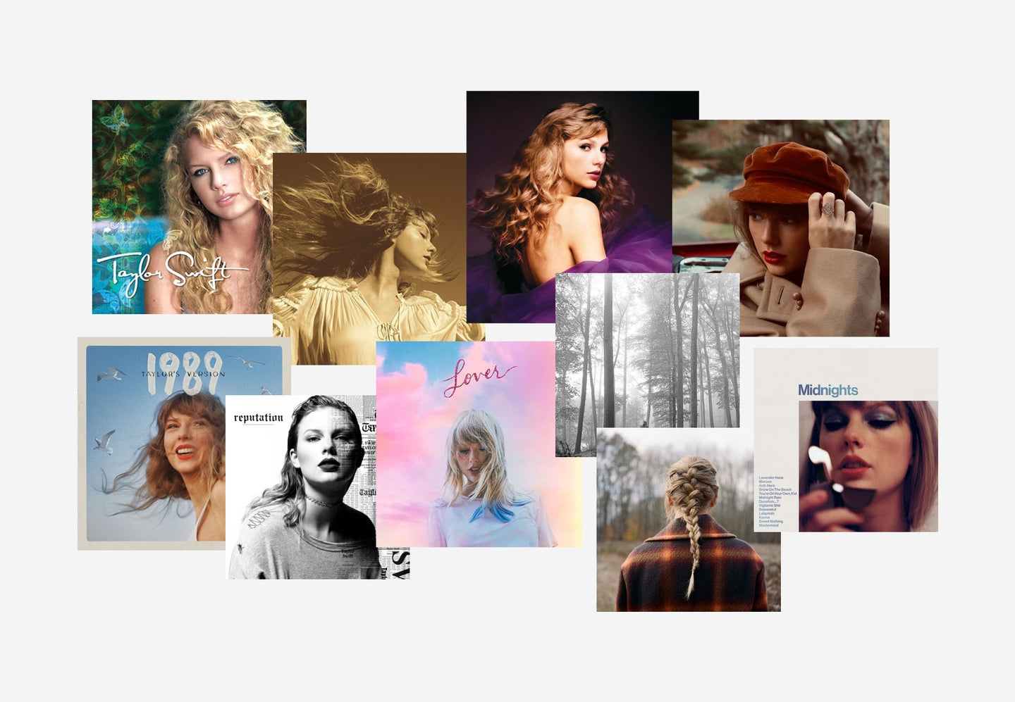 Collage of Taylor Swift album covers