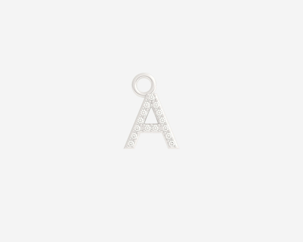 Holden Diamond Letter Charm Pendant / Charm Bracelet, A / 14K White Gold