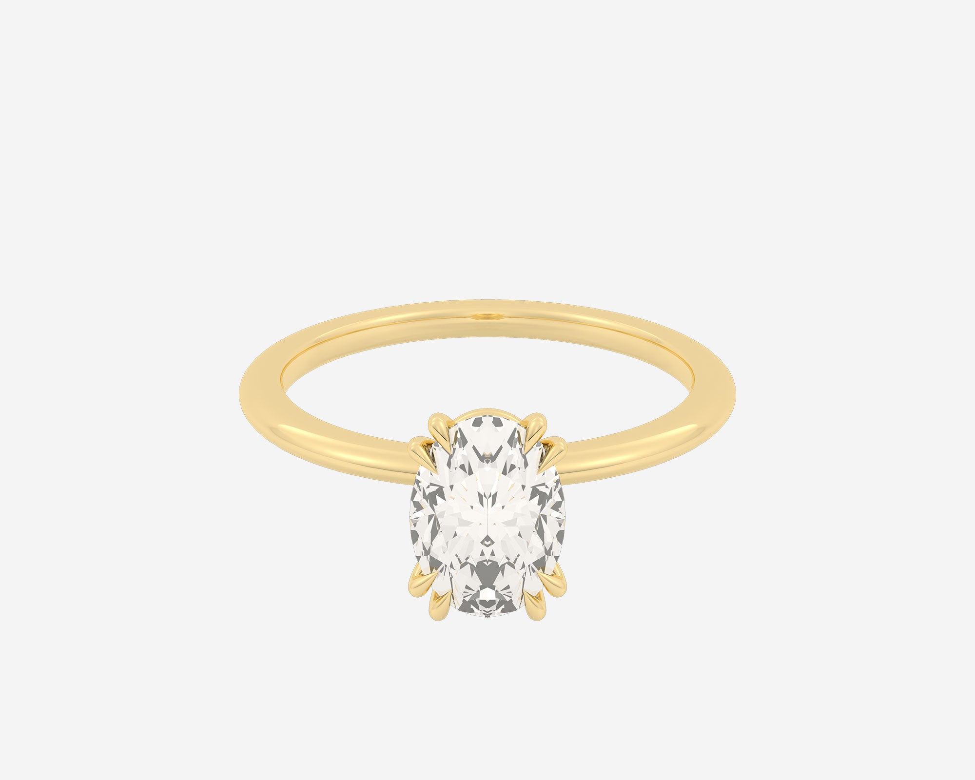 The Double Claw Solitaire Oval Diamond Engagement Ring | Holden