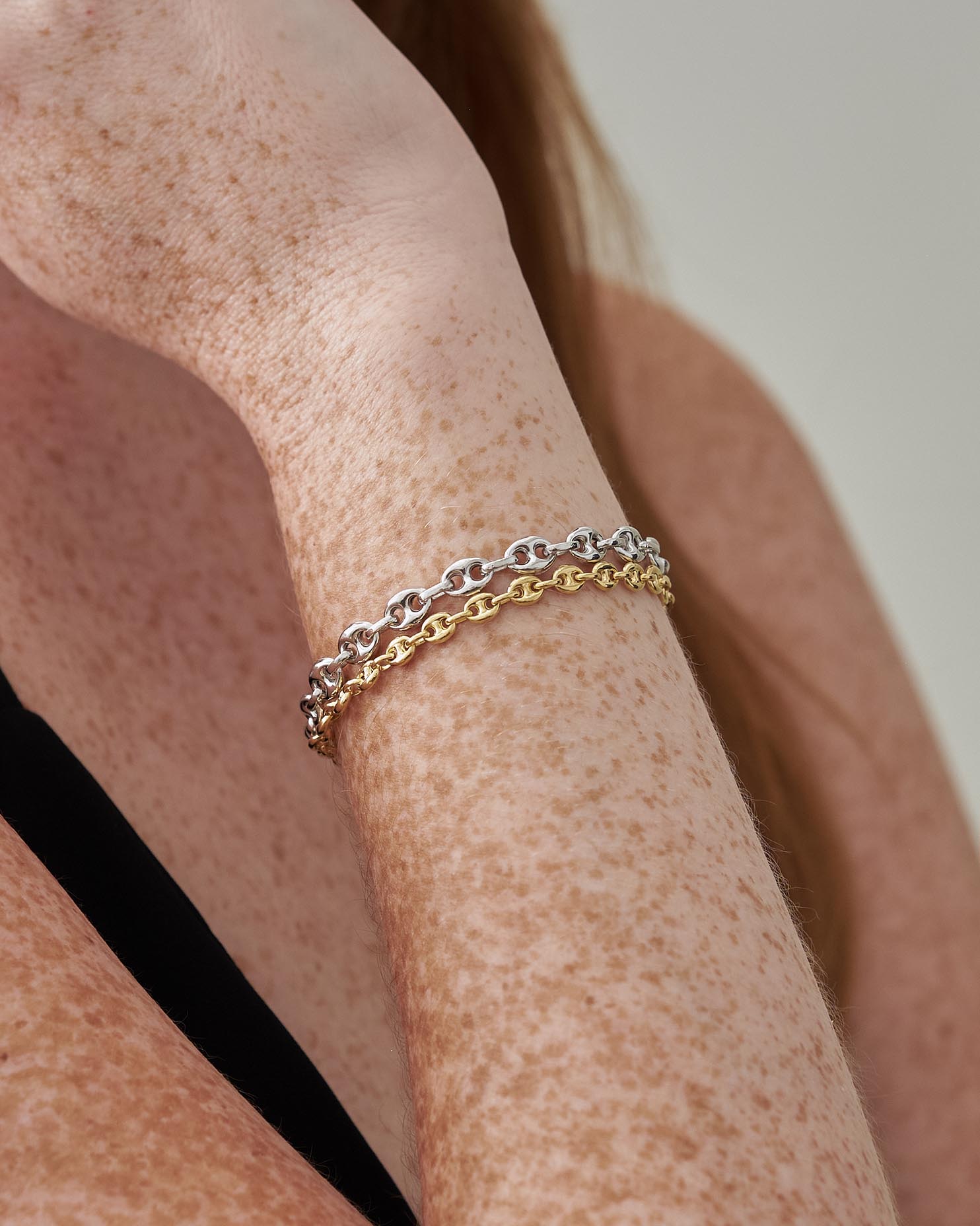 アクセサリー sunny side Puffed Marina Chain Bracelet The Puffed Mariner Gold Link Bracelet | Holden