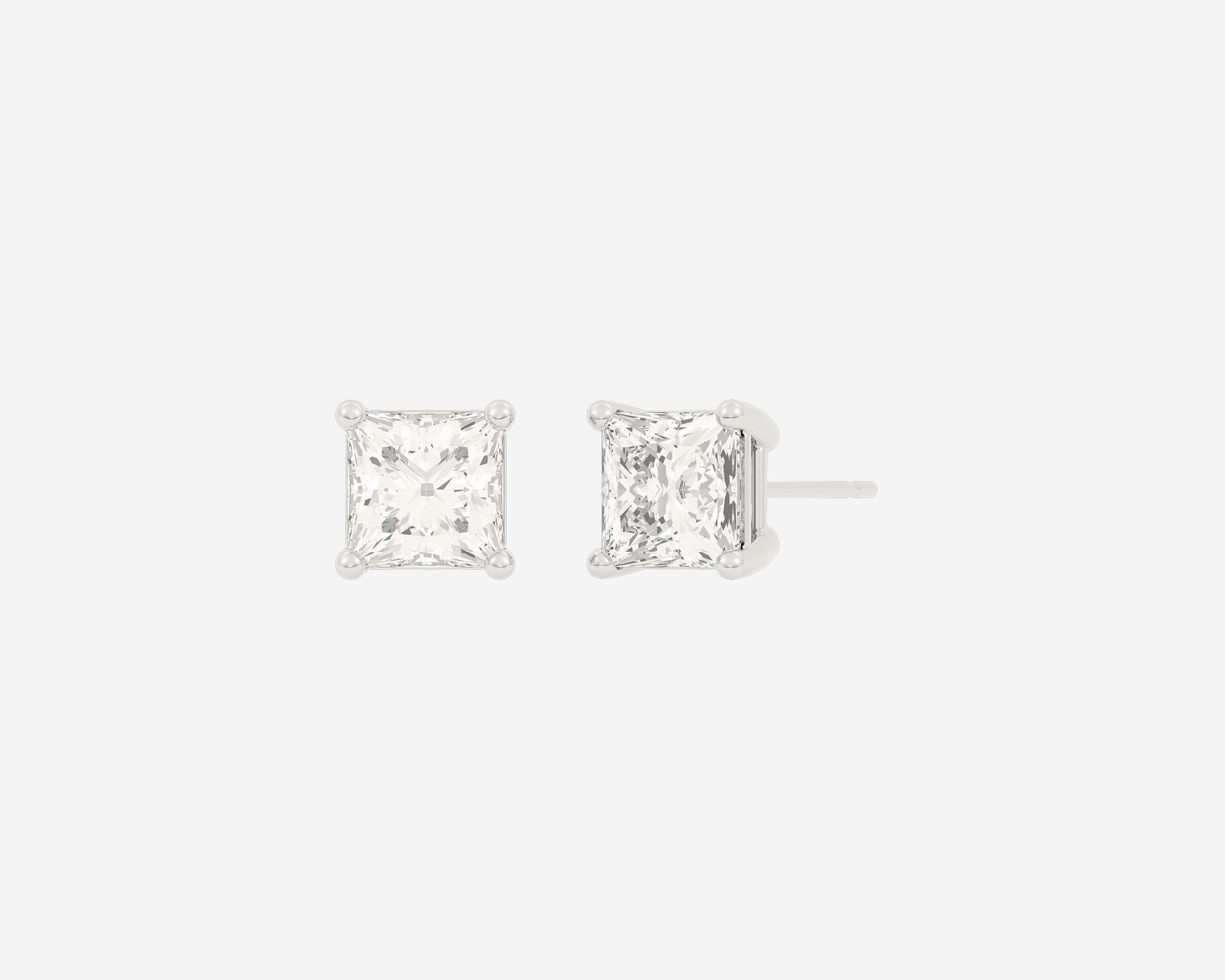 I1/HI Certified Princess Diamond Gold Platinum Women Stud Earring Multiple  Carat | eBay