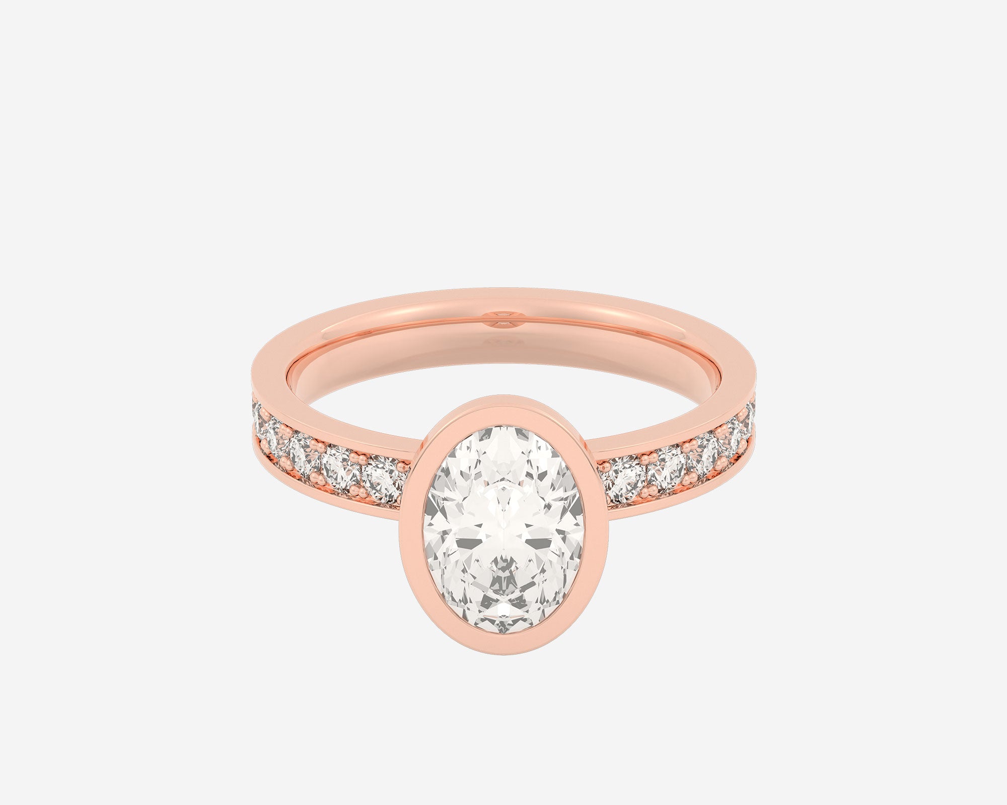 Channel set oval diamond ring shop