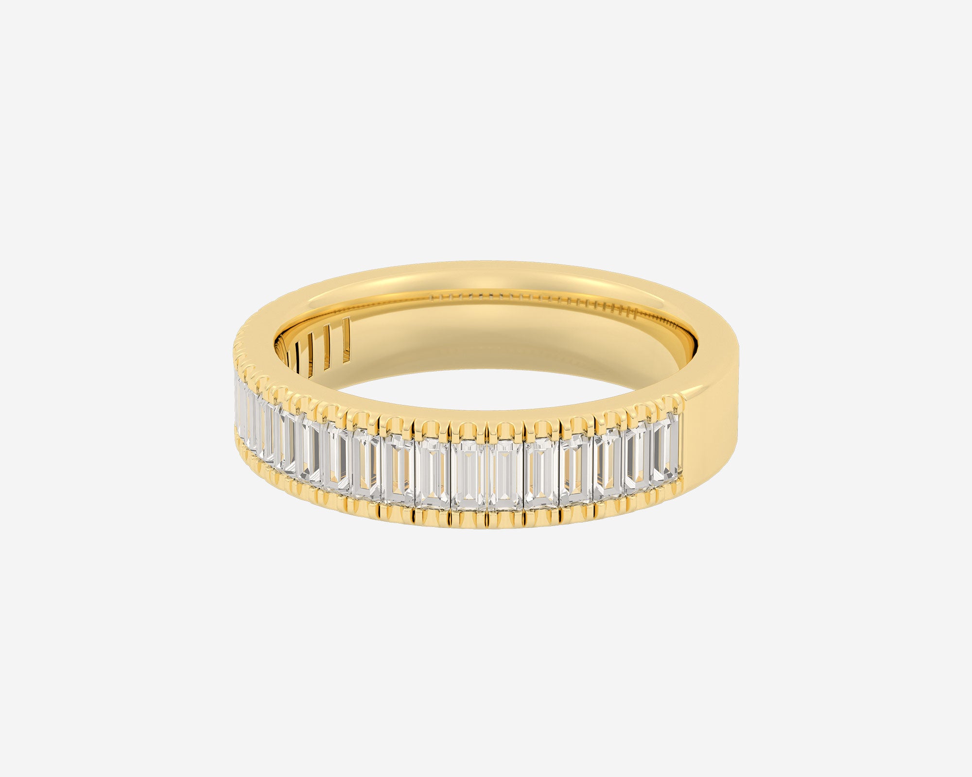Gold baguette wedding band outlet