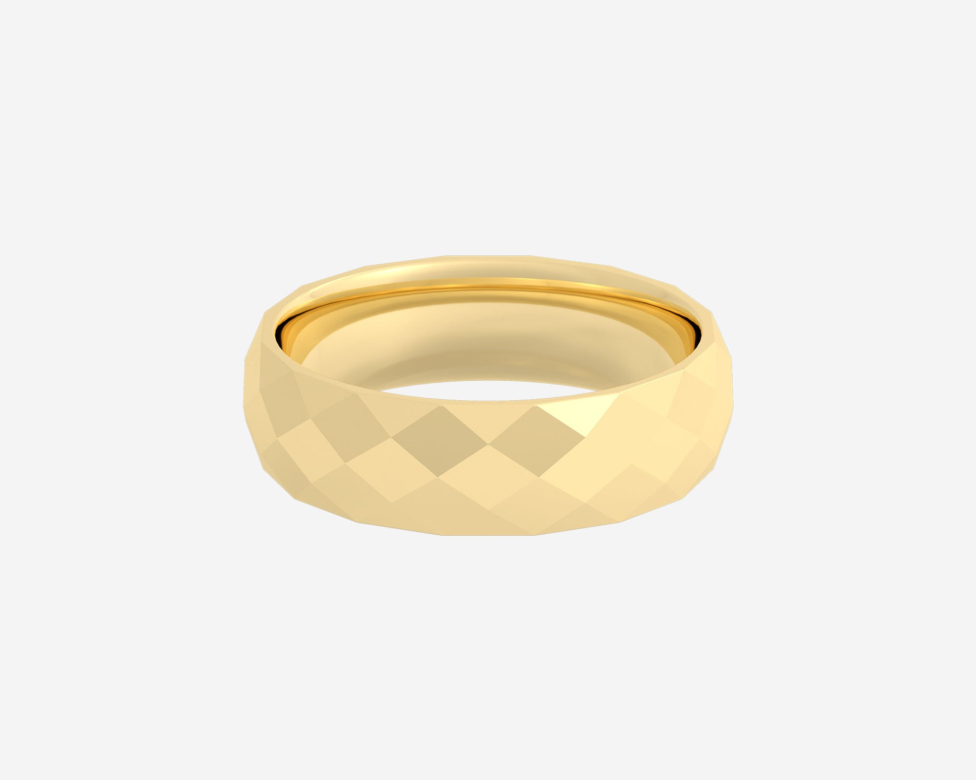 Faceted mens hot sale wedding band