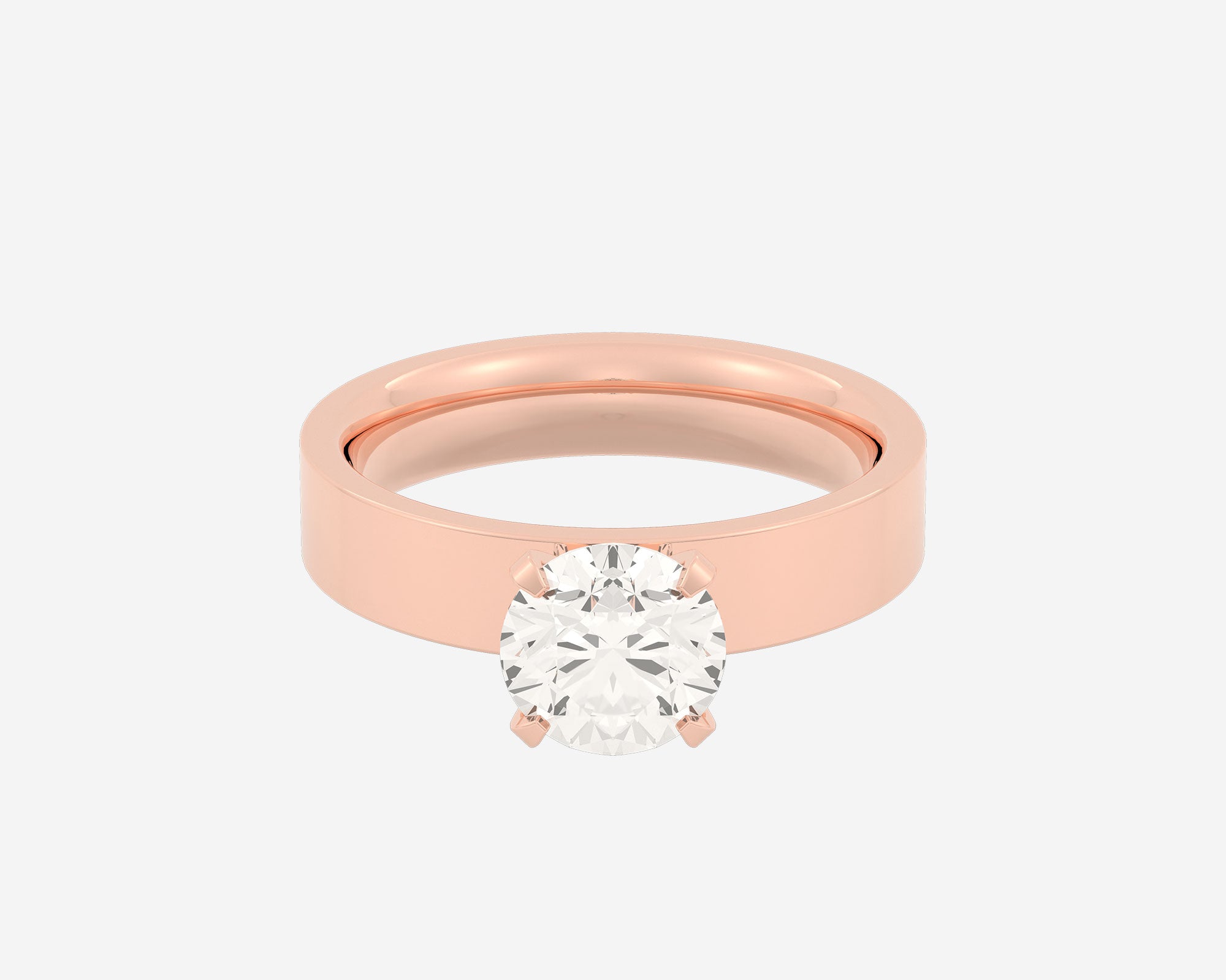 Holden Square Solitaire Round Engagement Ring