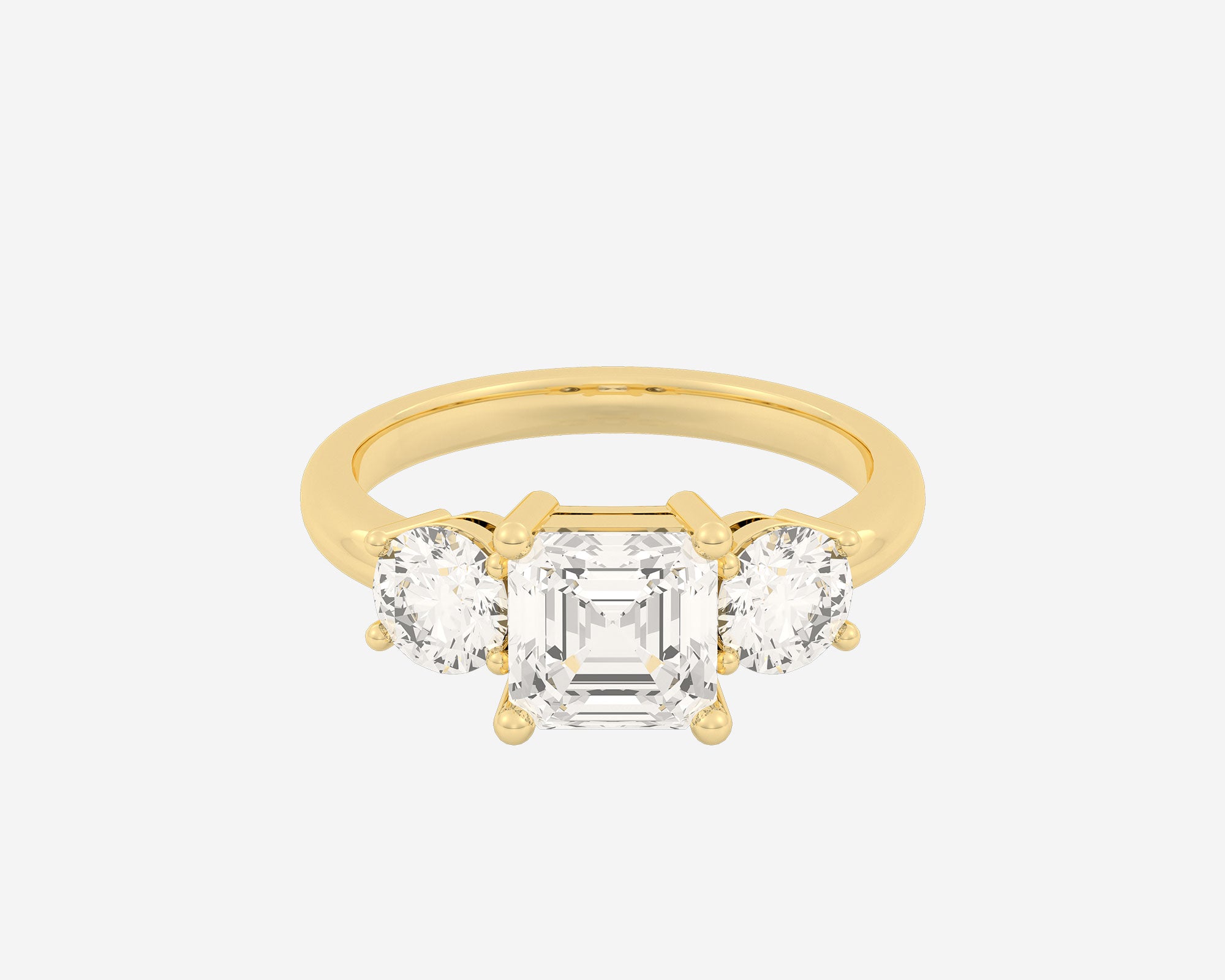 Asscher cut simulated outlet diamond ring
