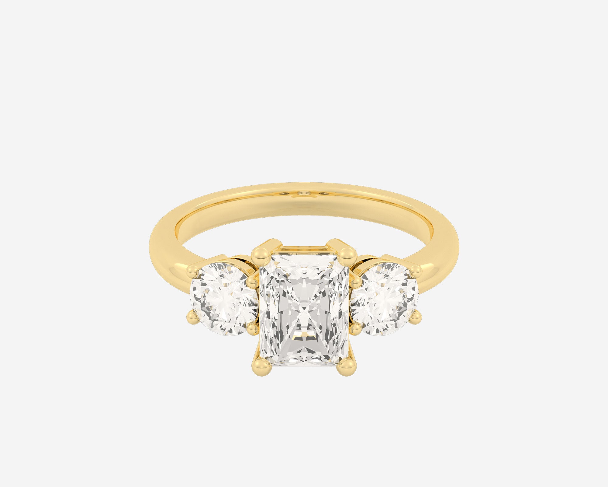 Holden Round 3 Stone Radiant Engagement Ring
